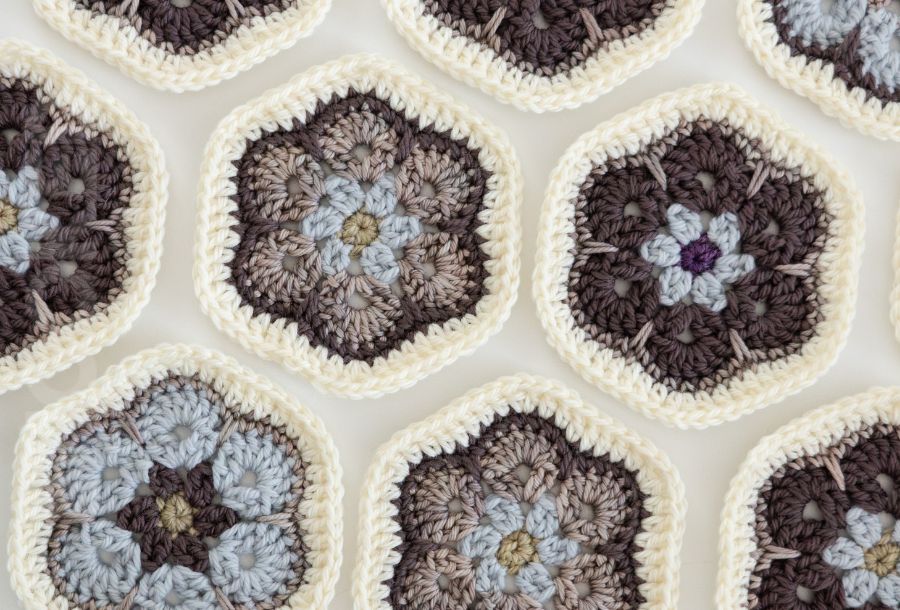 Rainbow African Flower Square Pattern